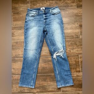 PAIGE Woman’s Light Blue Ripped Slim Jeans